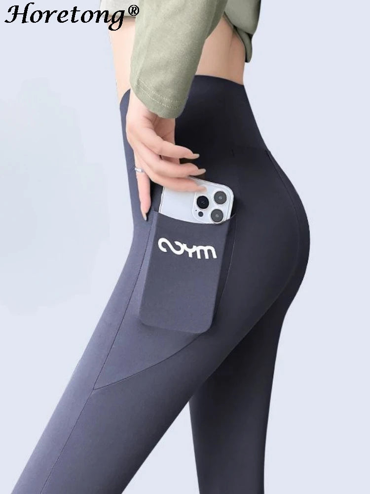 Women Sports Pants With Pocket High Waist Fitness Running Casual Streetwear Trousers Female Tight Workout Gym Clothing