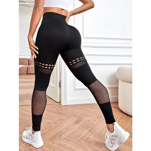 Seamless Butt Lift Leggings Sexy Hollow Out Leggings Women High Waist High Elastic Skinny Pants Outdoor Trainning Yoga Tights