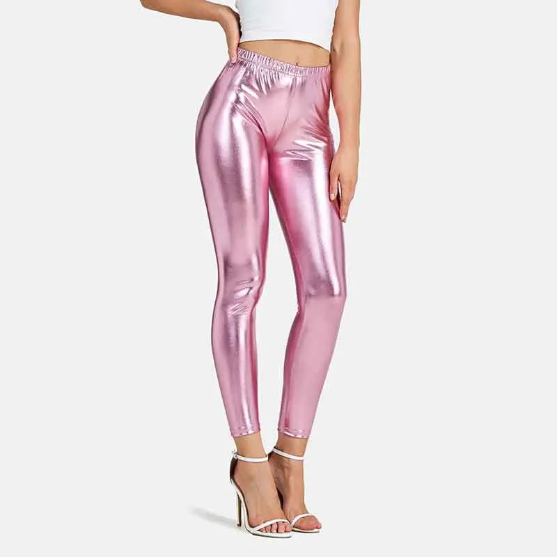 Women Leggings Sexy Tights Pants for Women Metallic Gold Shiny Dance Yoga Leggings Women Trousers Punk Rock Pants Pantalon Femme