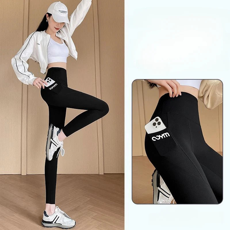 Women Sports Pants With Pocket High Waist Fitness Running Casual Streetwear Trousers Female Tight Workout Gym Clothing