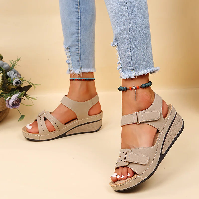 Women Sandals Soft Stitching Ladies Sandals Comfortable Flat Sandals Women Open Toe Beach Shoes Woman Footwear Sandalias Treking