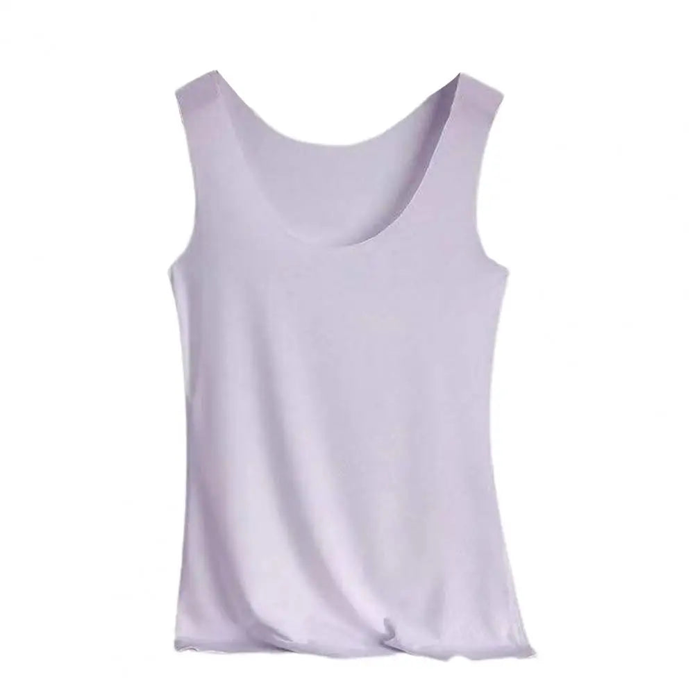 Women Vest T-shirt Summer Ice Silk Vest Women Undershirt Underwear All Match Casual Slim Tank Tops Stretchy Women Blouse Camis