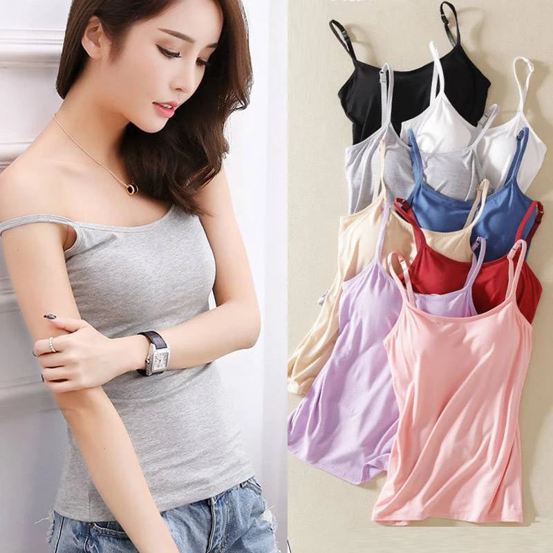 Fashion Lady Camisole Top Sexy Comfortable Without Rims With Chest Pad Sports Homewear