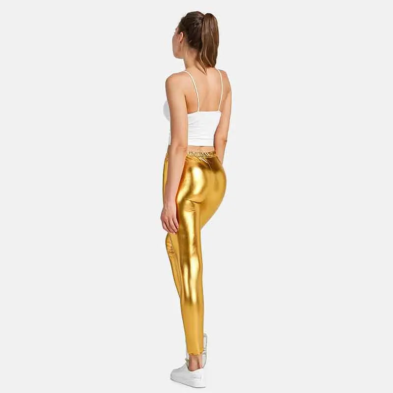 Women Leggings Sexy Tights Pants for Women Metallic Gold Shiny Dance Yoga Leggings Women Trousers Punk Rock Pants Pantalon Femme