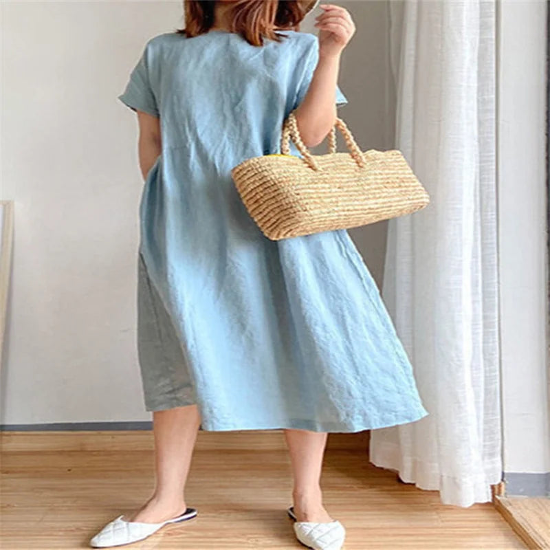 women's loose slimming dress women's summer mid-length skirt