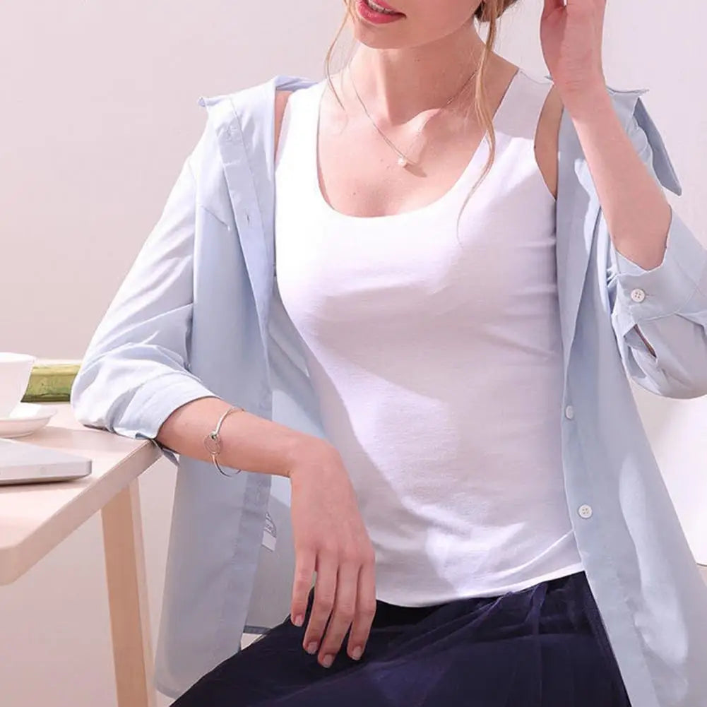 Women Vest T-shirt Summer Ice Silk Vest Women Undershirt Underwear All Match Casual Slim Tank Tops Stretchy Women Blouse Camis